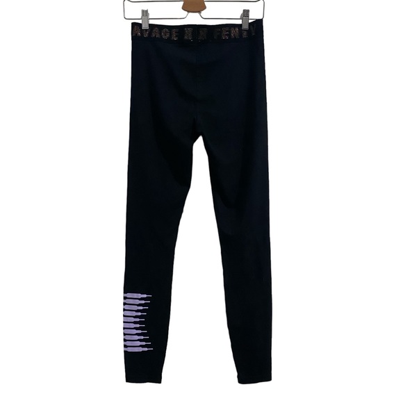 Savage X Fenty Rihanna Black Logo Leggings Womens Medium ? - Picture 4 of 6